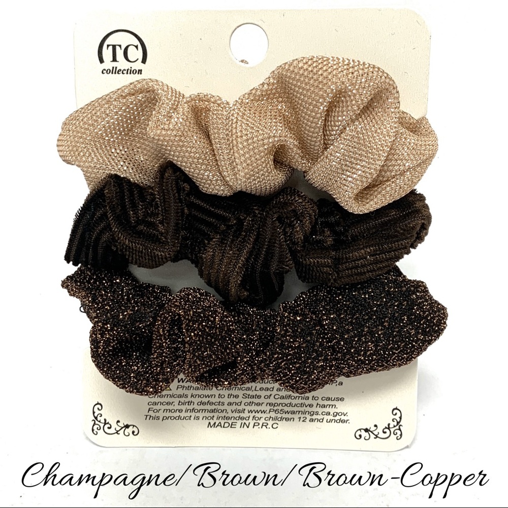 Glitter and Velvet 3-Pack Scrunchies - Picture 5 of 7
